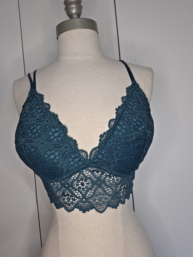 Auden Teal Lightly Lined Lace Bralette Size  Large