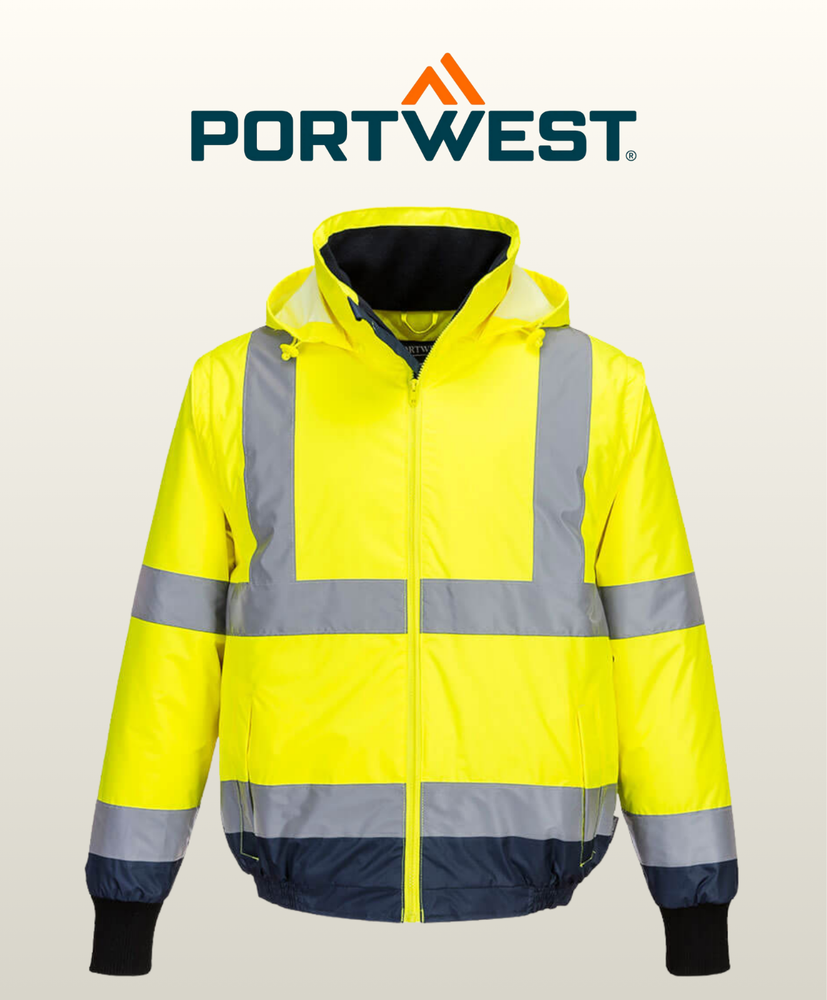 SuperSale Portwest HiVis 2n1 Bomber Jacket Waterproof Reflective Workwear