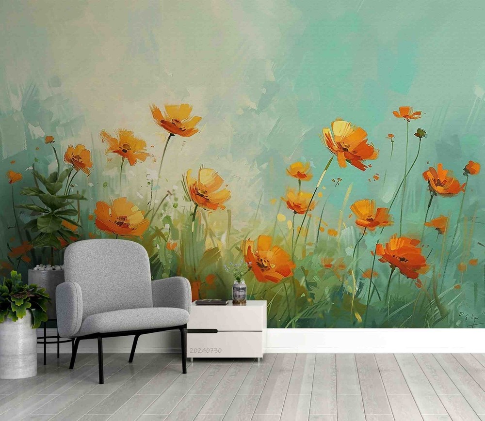 3D Flowers Plants Oil Painting Wall Murals Wallpaper Murals Wall Sticker 8