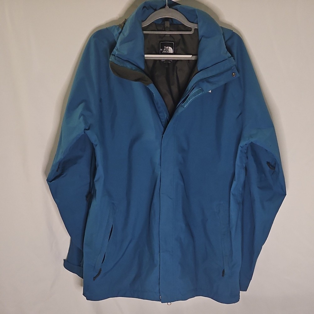 The North Face Resolve HyVent Rain Jacket Men’s XL Blue Hooded Waterproof