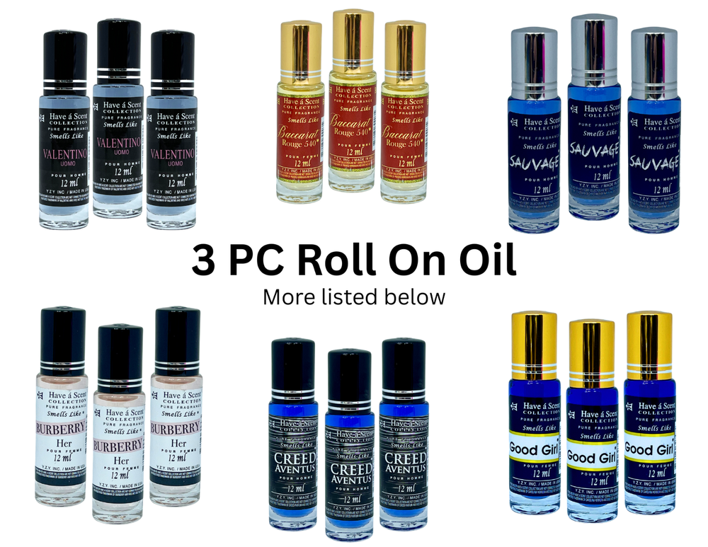 3 Pack Perfume Roll On Oil 12ml - Limited Time Offer-image