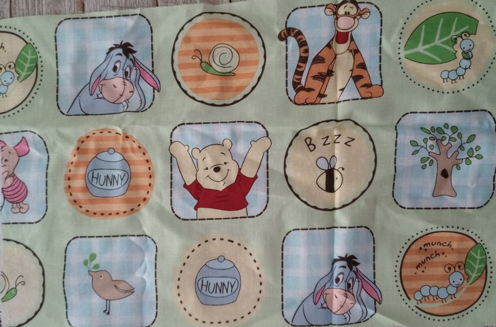 Disney pooh piglet fun fabric length piece 13 x 9 inch 1pc new