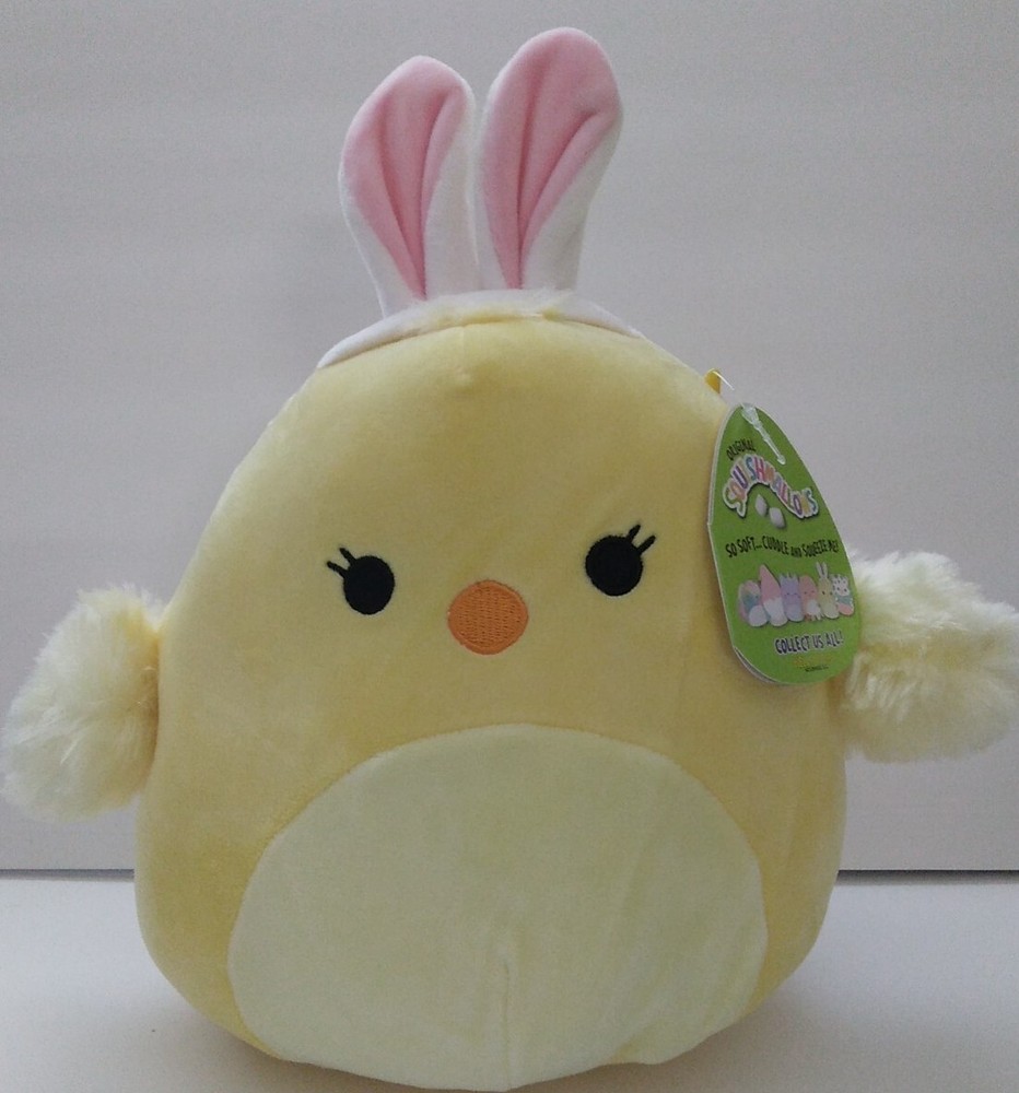 Squishmallows 8 Inch Aimee Yellow Chick with Bunny Ears Easter 2021 NWT