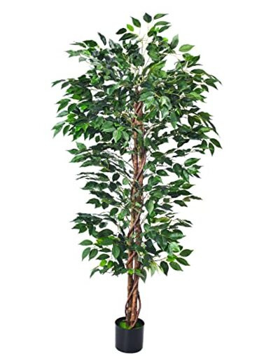5FT Artificial Ficus Tree – Realistic Silk Foliage in Sturdy Plastic Pot