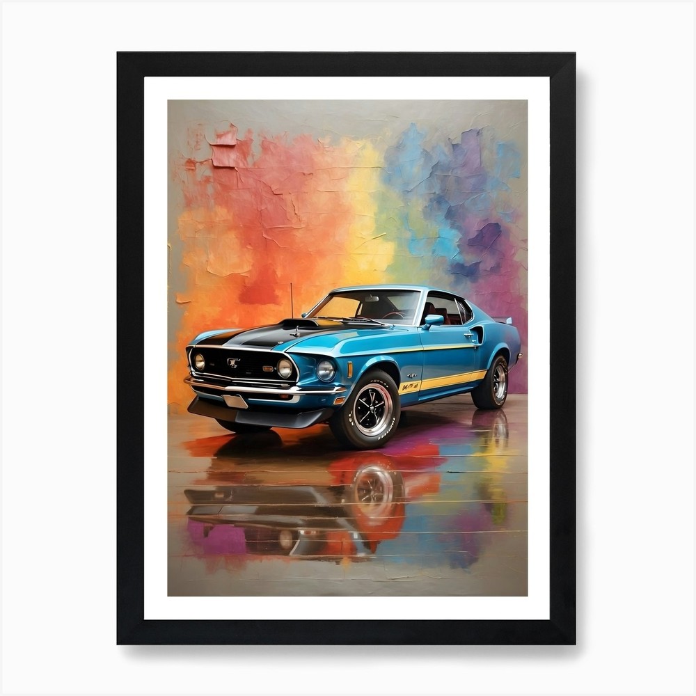 Ford Mustang Art Print Framed Wall Art Poster Canvas Print Picture
