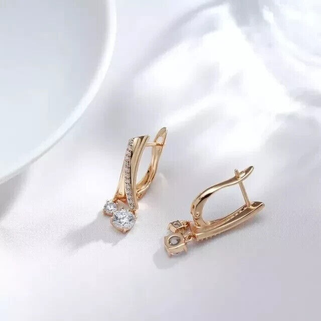 2.50Ct Round Simulated Diamond Huggie Hoops in 14k Gold Plated