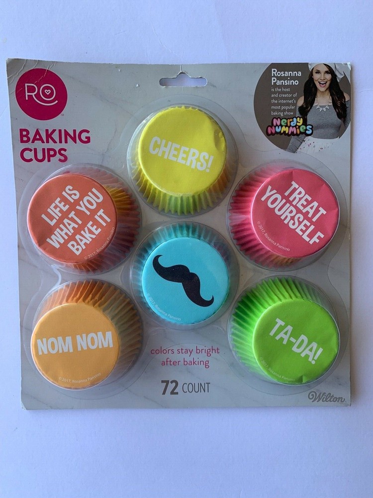 Rosanna Pansino Baking Cups 72 Count Nom Nom Cheers TA-DA Treat Yourself