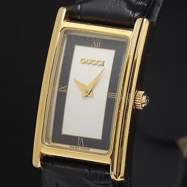 GUCCI 2600L Black Gold Plated Womens Watch Untested For Parts Or Repair  