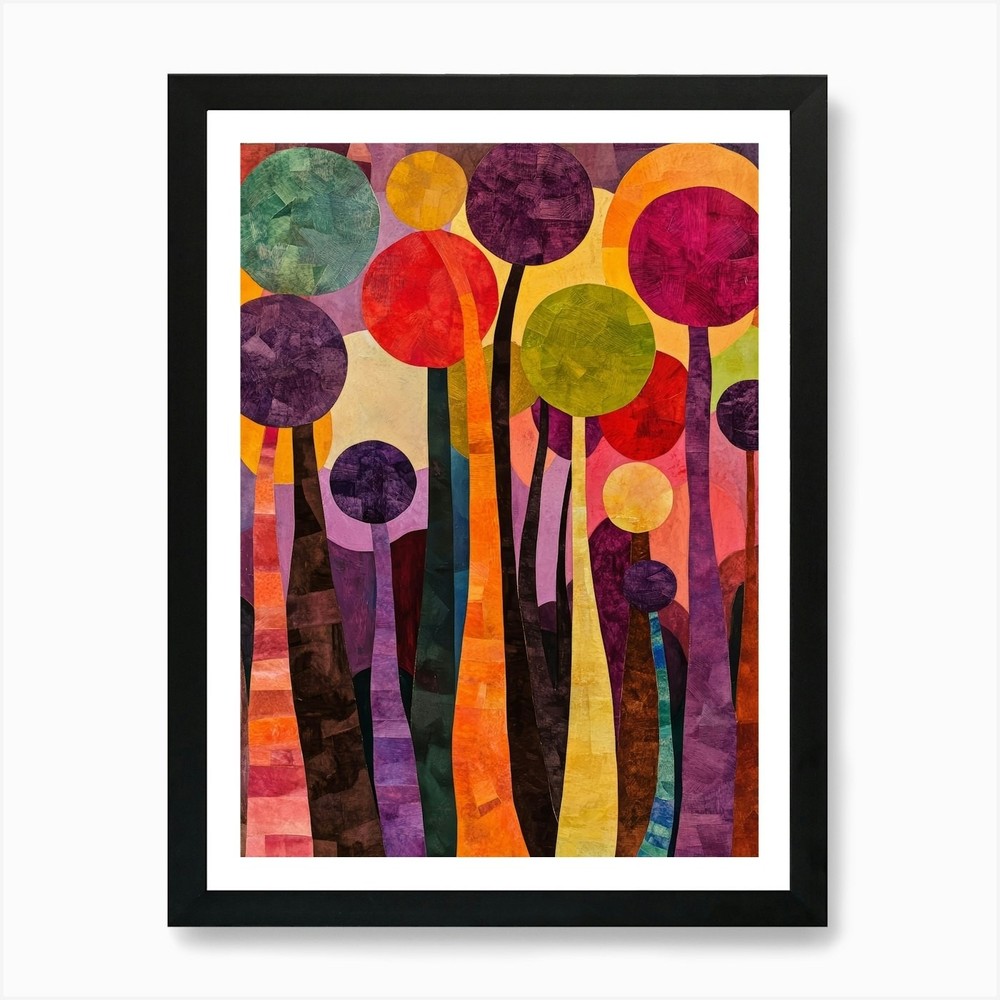 Framed Trees In The Sky Art Print Canvas Wall Decor Picture