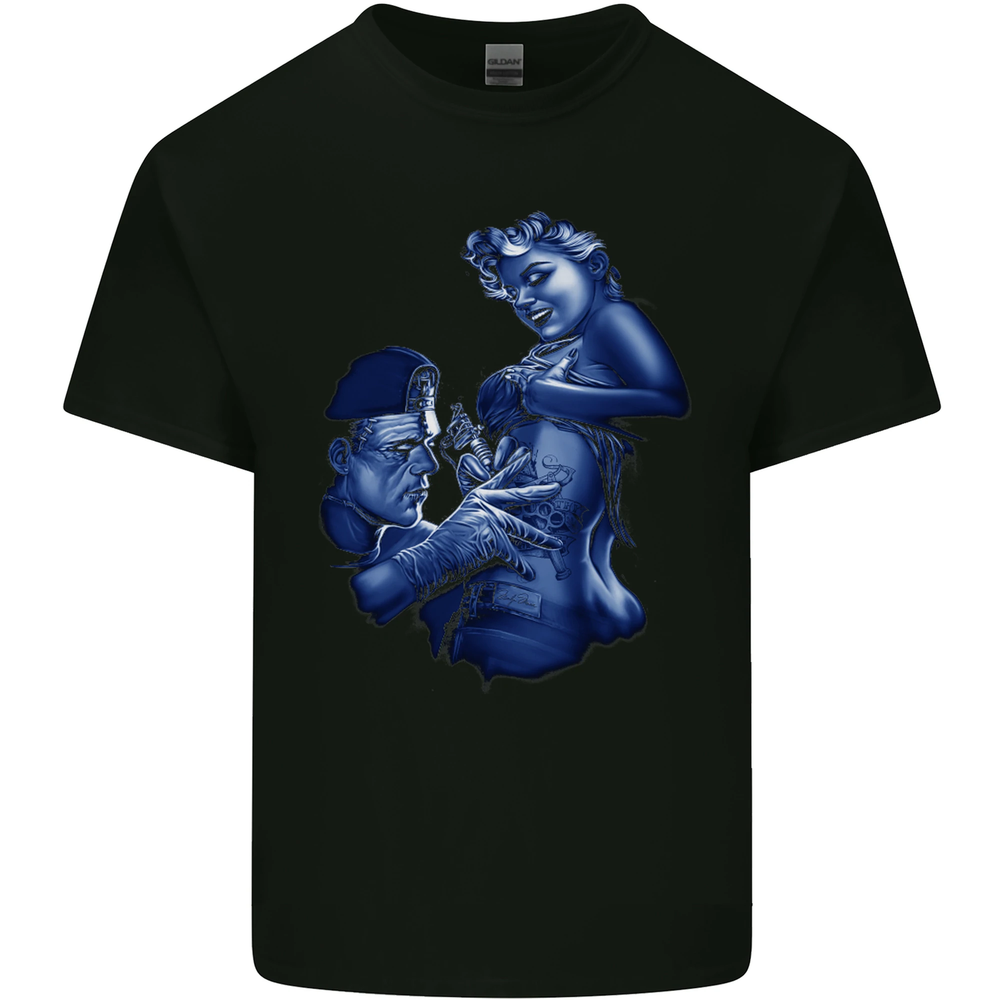 Frankenstein Tattooing Marilyn Halloween Mens Cotton T-Shirt Tee Top