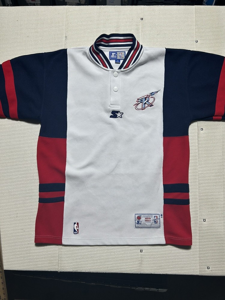 Vintage 90s Houston Rockets Y2K Authentic Warm-Up Shooting Shirt Size 46 M
