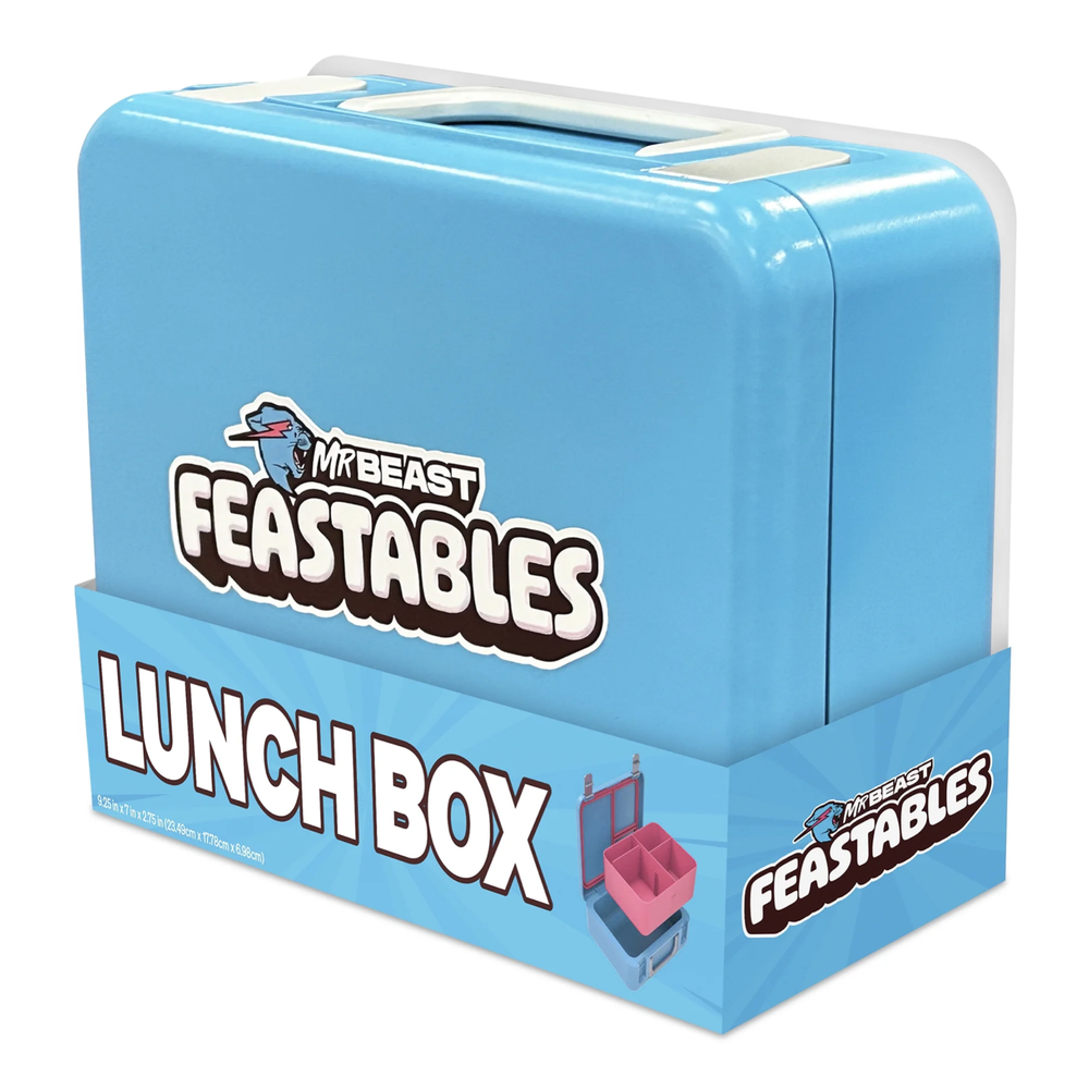 Feastables MRB01204 MrBeast World's Coolest Collectible Lunch Box, Blue/Pink