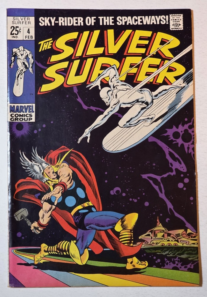 Silver Surfer Silver Age #4 VF/NM 1969 Iconic Thor Issue, Sal Buscema High Grade