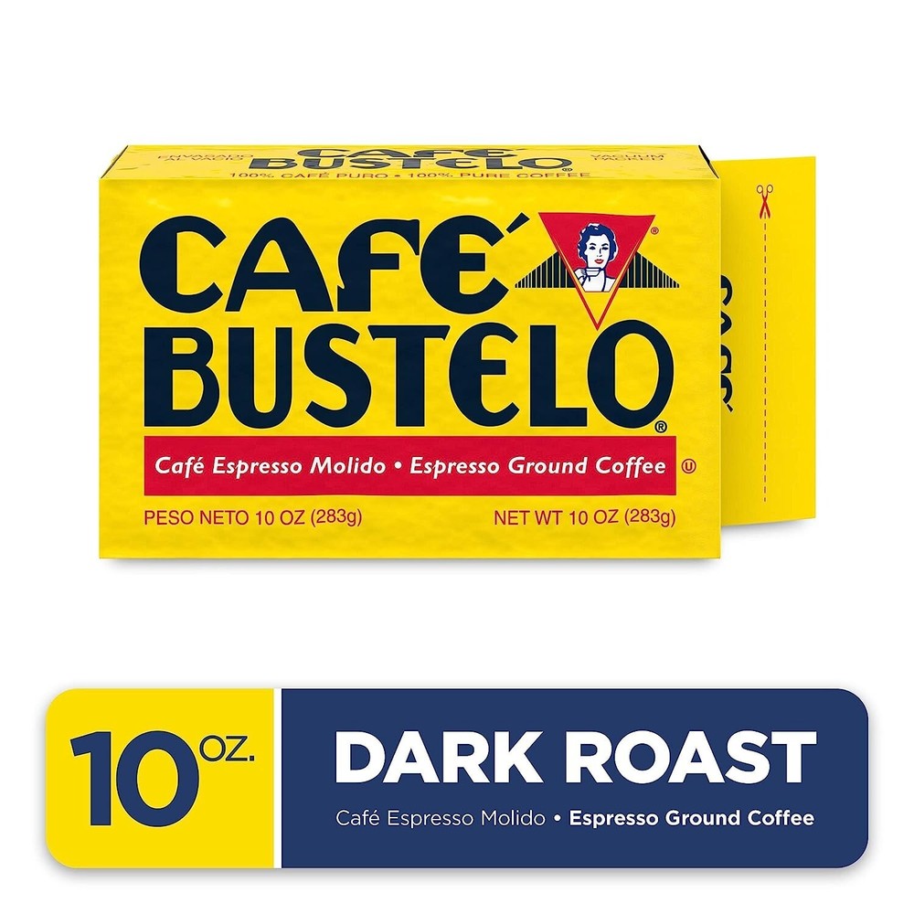 Café Bustelo Espresso Style Dark Roast Ground Coffee Vacuum Packed 10 oz Brick