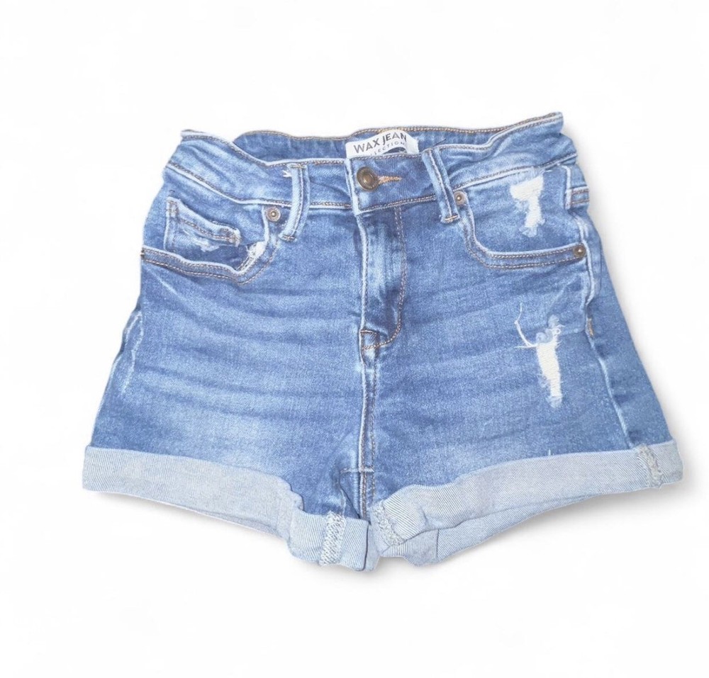Y2K Wax Jean Denim Shorts High Rise Small S Vintage 90s Festival Casual Summer
