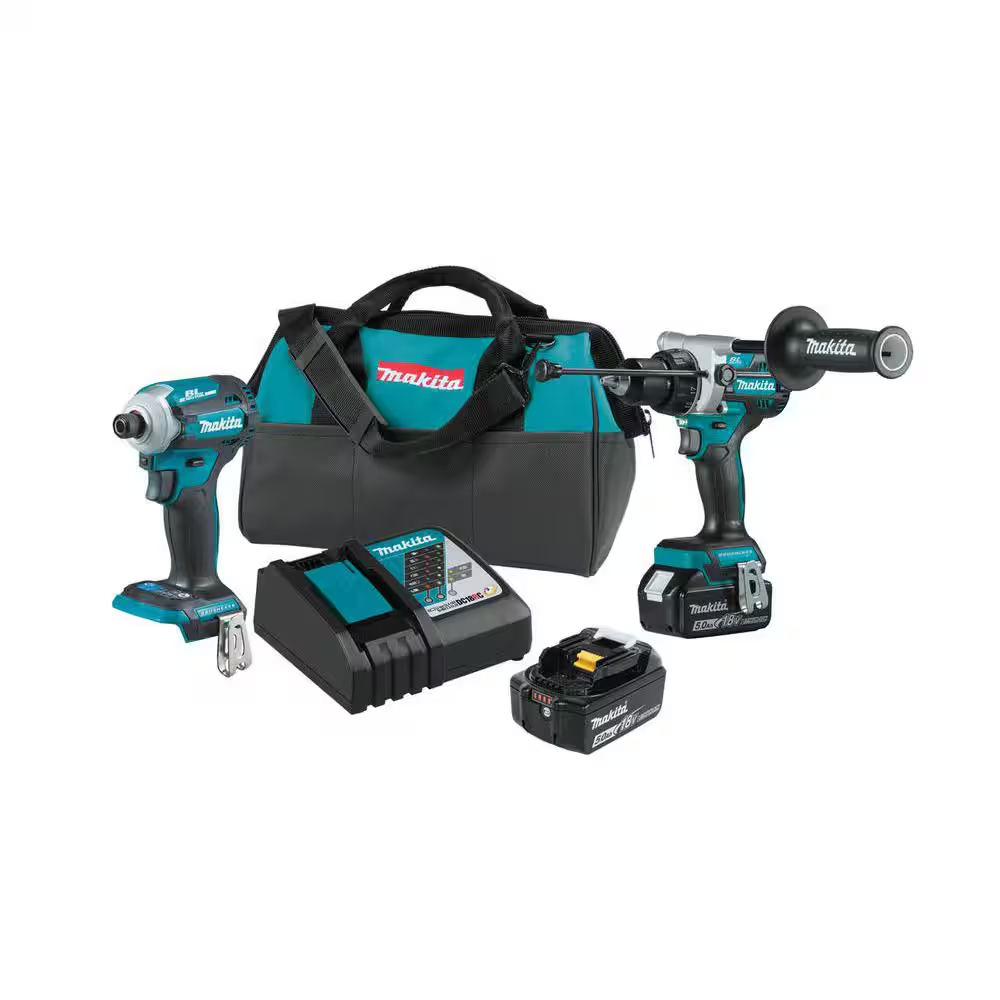 MAKITA 18V LXT Lithium-Ion Brushless Cordless Combo Kit 5.0 Ah (2-Piece)