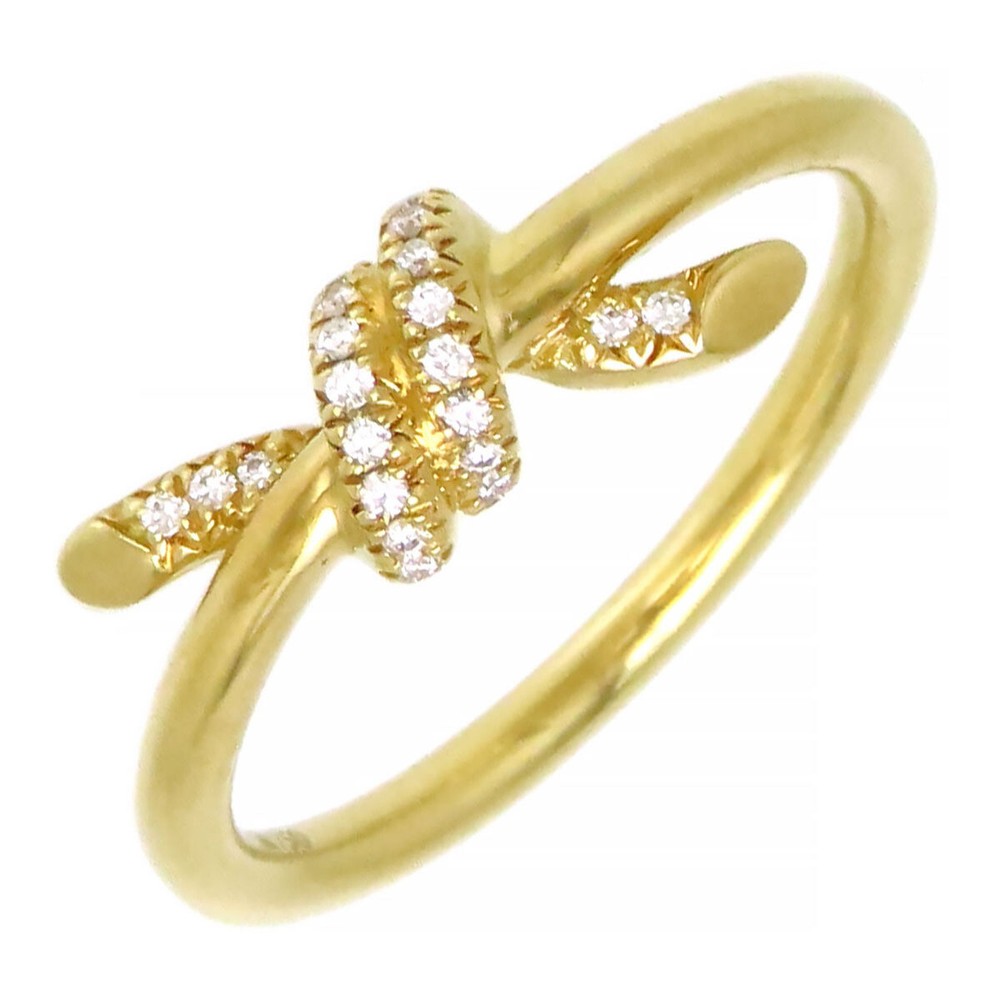 Tiffany & Co. Knot Diamond Ring US 6 Au750 K18YG      438138