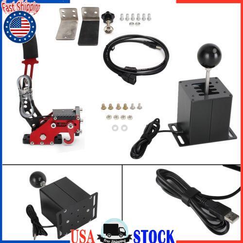 USB Handbrake with Clamp and H Shifter for Logitech T300RS/GT G29 Steering Wheel