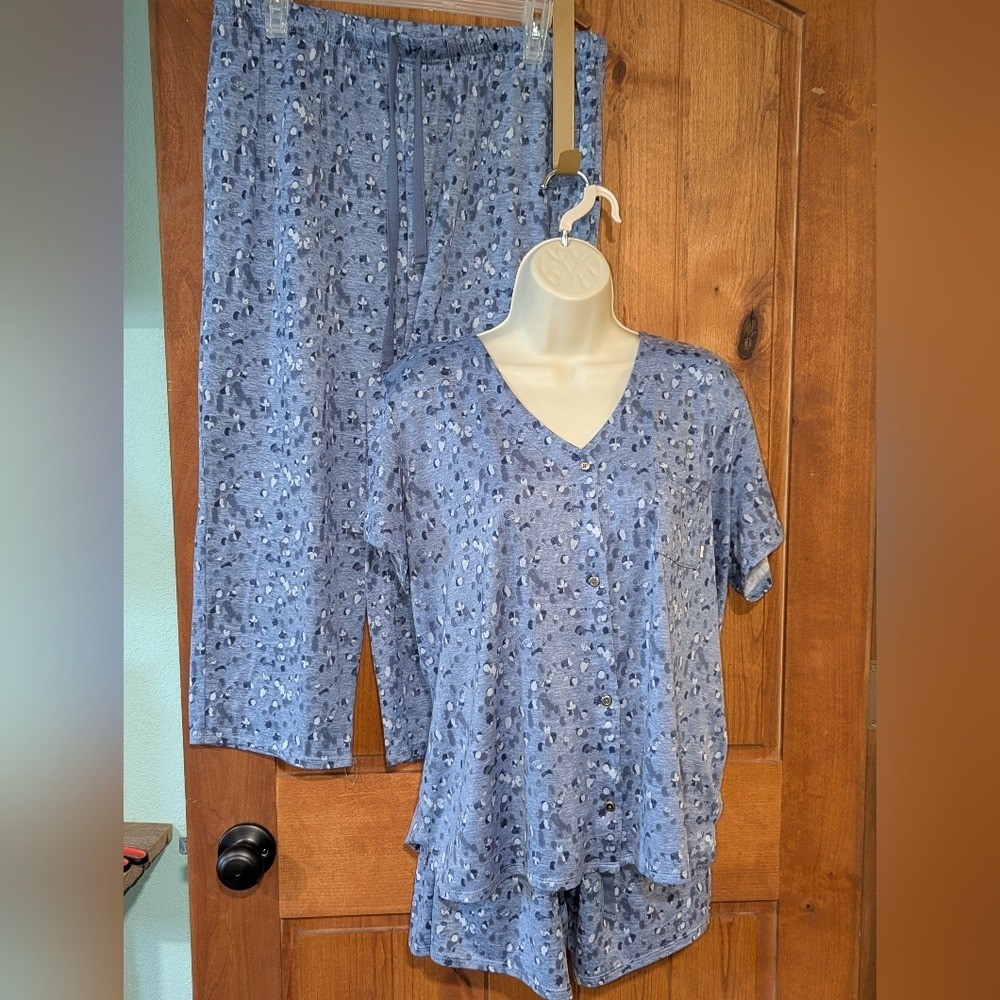 Lucky Brand Blue Floral Print Sleepwear Pajama Set for Women  