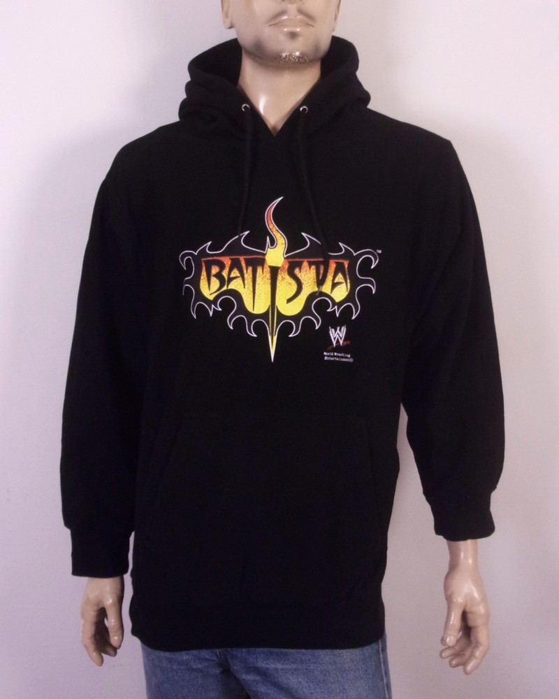 vintage EUC rare WWE Wrestling Dave Batista Pullover Hoodie Sweatshirt WWF WCW L