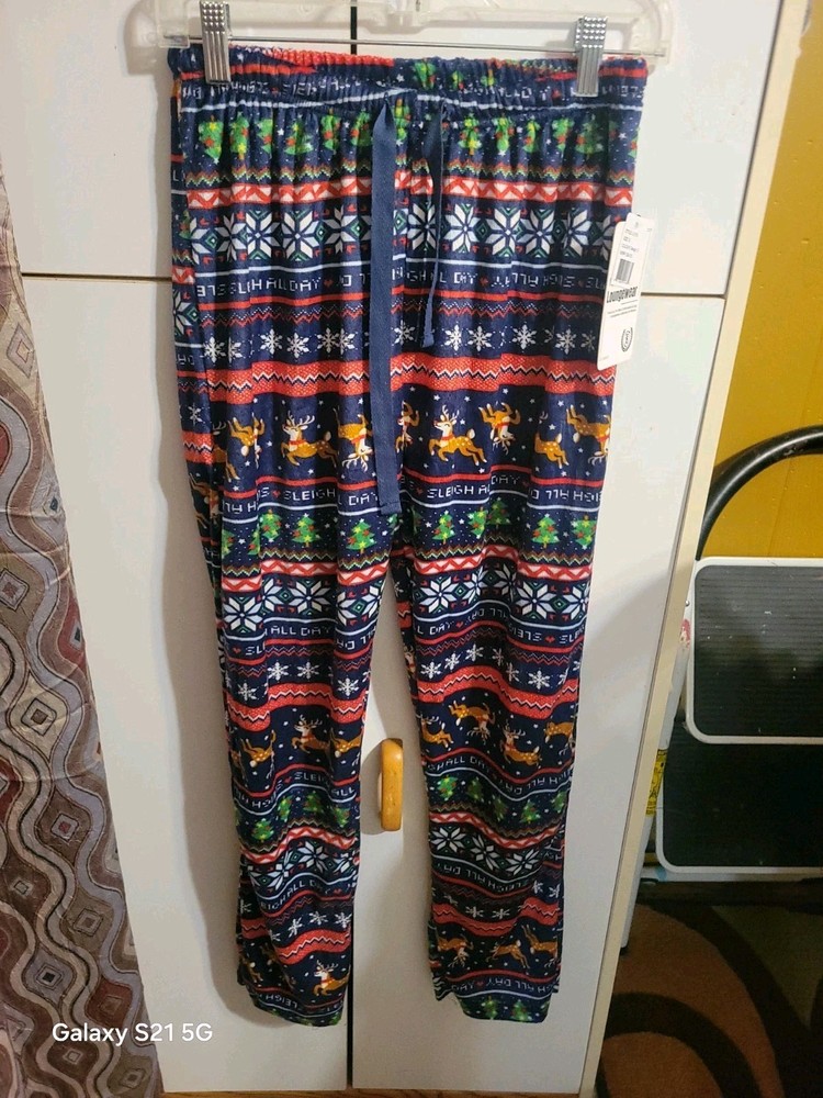 Women's XL North 15 Reindeer Print Flannel Pajama Pants