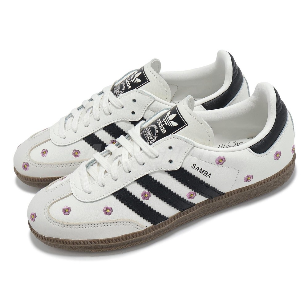 adidas Originals Samba OG W White Floral Embroidery Women Casual Sneakers IF4398