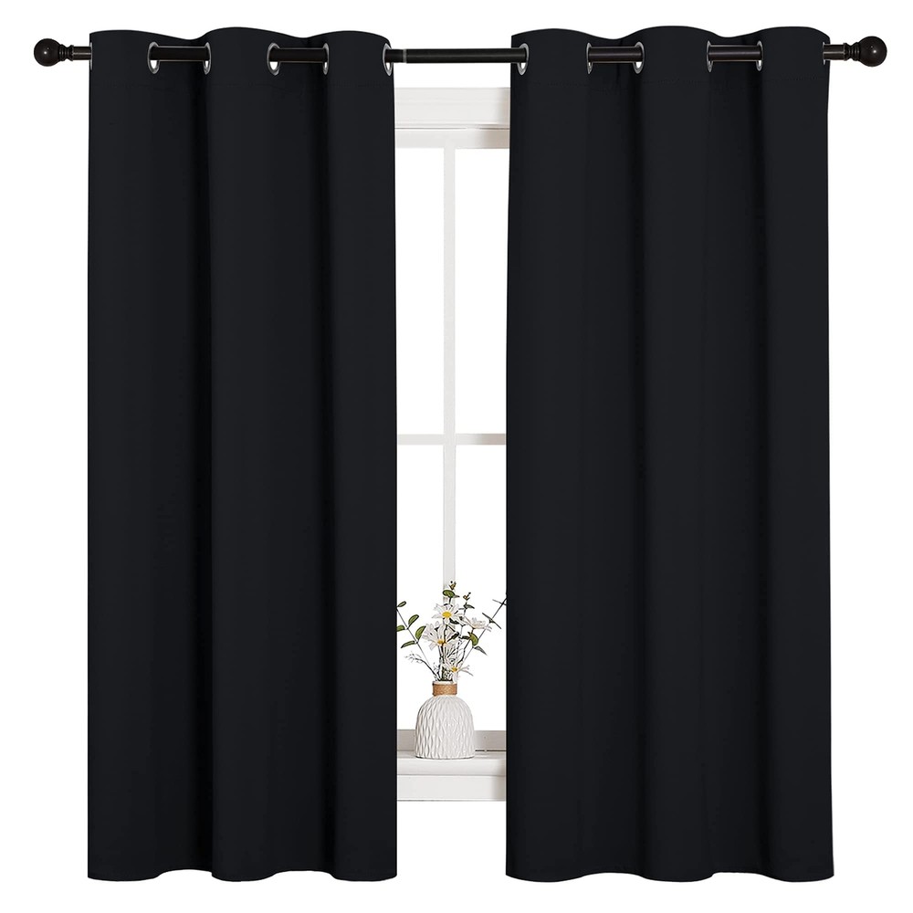 Halloween Pitch Black Thermal Insulated Grommet Blackout Curtains for Home