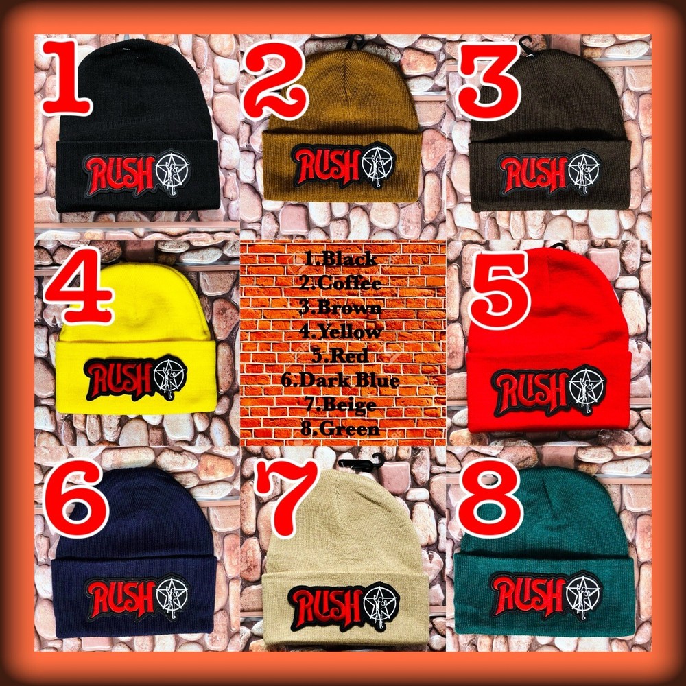 RUSH BLACK ( OTHER COLORS ) PATCHED BEANIE ➕ NECKLACE