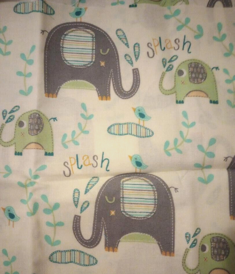 animals jungle elephant fun fabric piece 12 by 9 inch new