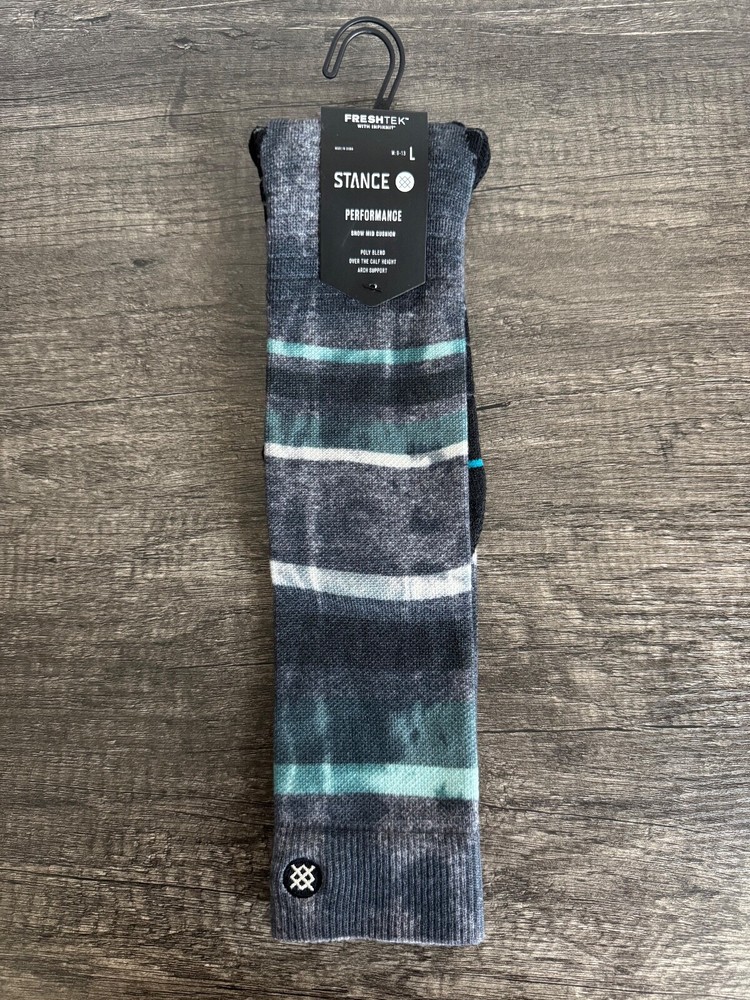 Stance Performance Snow Mid Cushion OTC Socks Brong Snow Men's LARGE 9-13 (NWT)