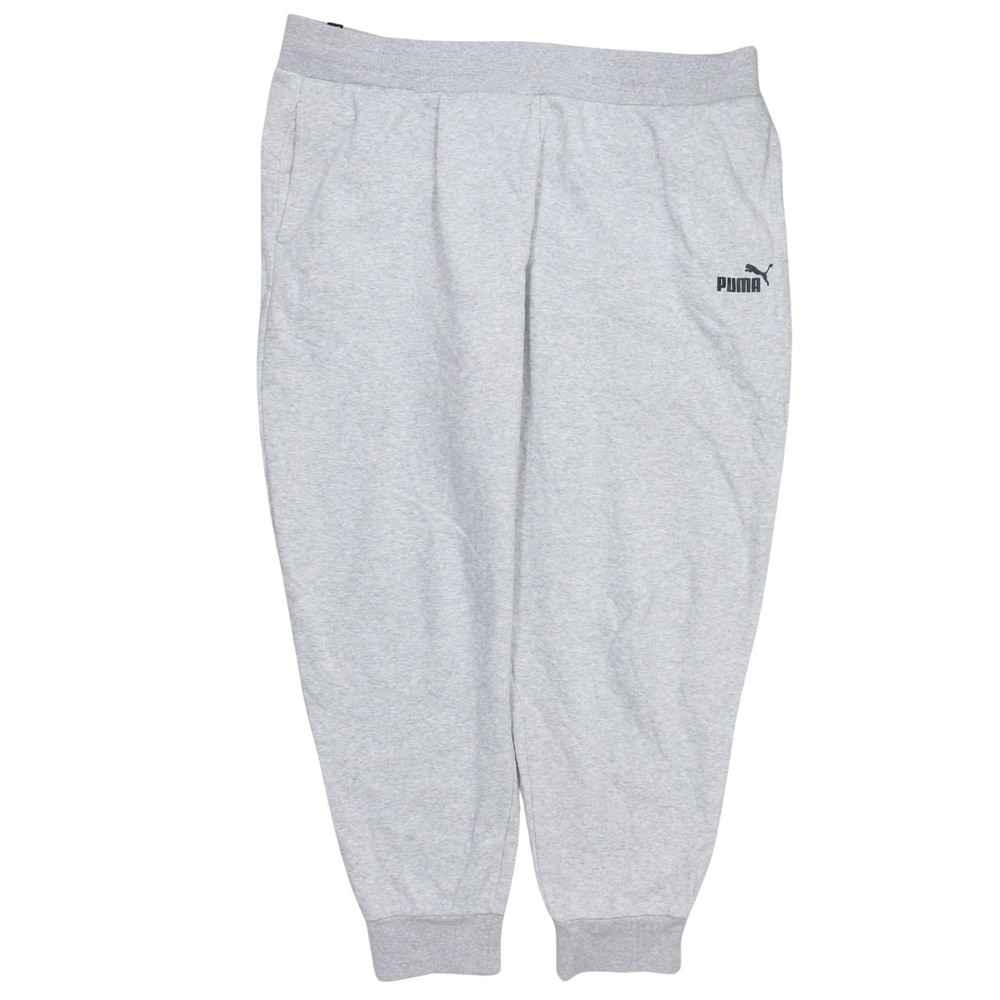 Puma Mens Joggers Grey Fleece Sweatpants Elastic Waist Logo Loungewear XXL