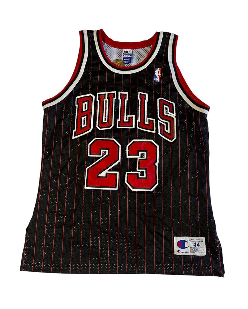 Vintage Champion Chicago Bulls Michael Jordan #23 Pinstripe Jersey 44 Authentic