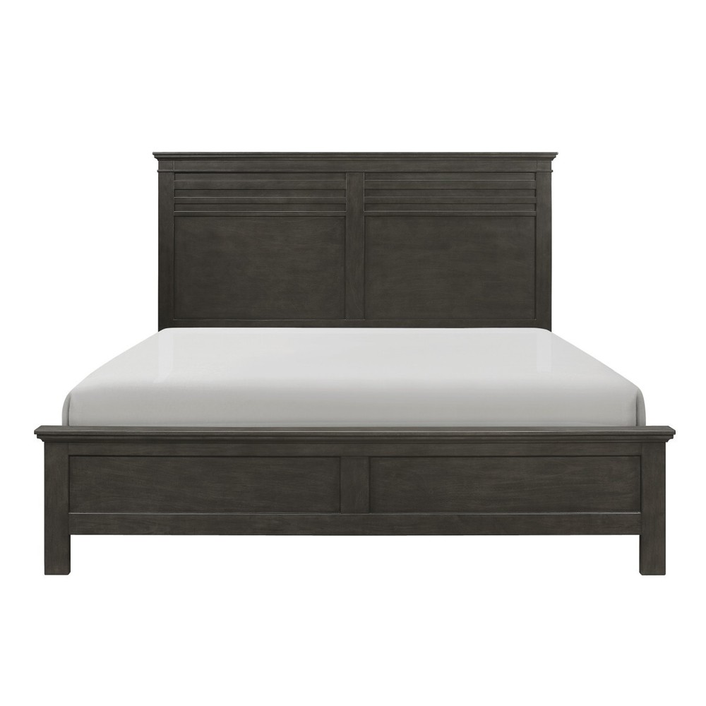 Charcoal Gray Full Bed Transitional Wooden Bedroom Furniture 1pc