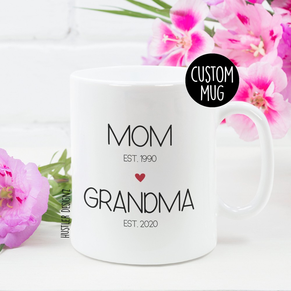 Mom Grandma Mug Mom Est Grandma Est Personalized Mug Pregnancy Reveal Promoted