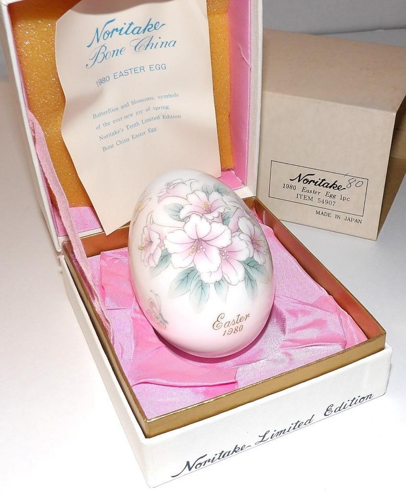 Noritake Bone China EASTER EGG Flowers & Butterflies 1980 Tenth Edition Limited