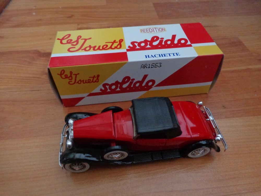 1/43 SCALE HACHETTE SOLIDO CLASSIC 1935 DUESENBERG J SPIDER RED DIECAST CAR
