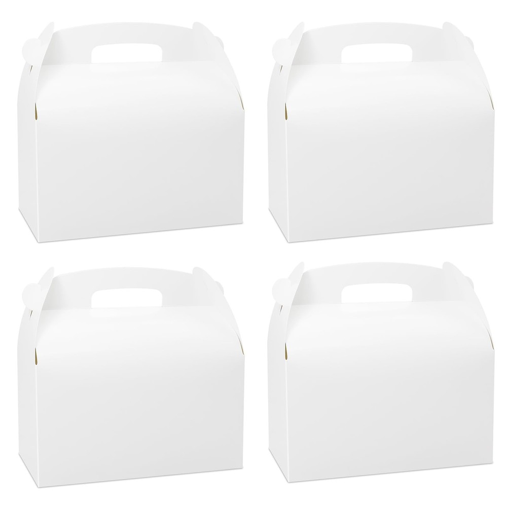 30Pcs 9 Inch White Gable Gift Boxes for Party Favors Treats or Lunch