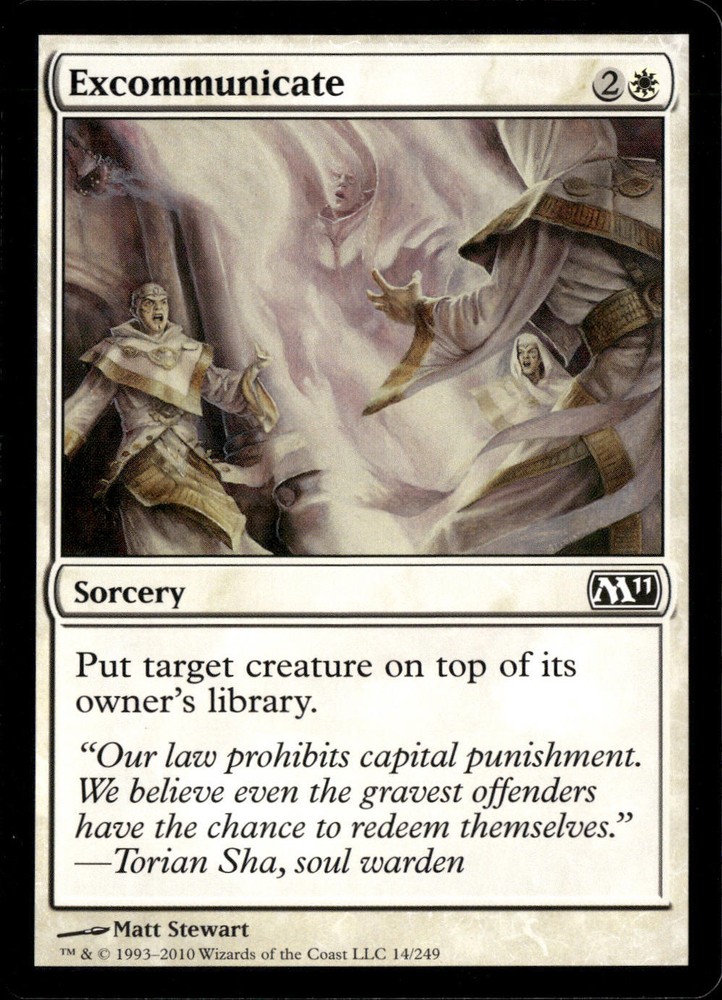 Excommunicate MTG White Card 14 Magic 2011 M11 MTG Singles-image