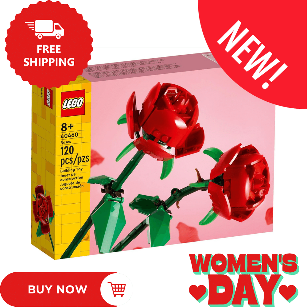 LEGO Botanical Roses Building Kit - Unique Valentine's Gift Idea for Adults-image