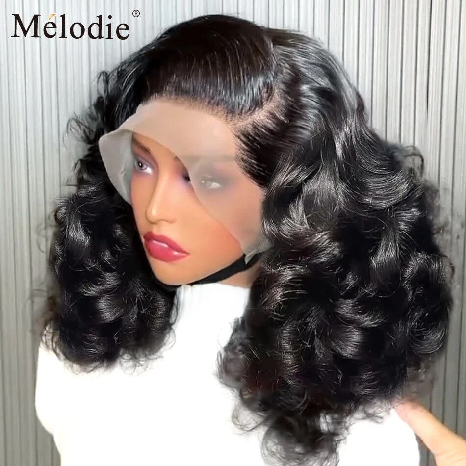 Brazilian BodyWave Short Bob Wig 13x4 13x6 Transparent Lace Human Hair