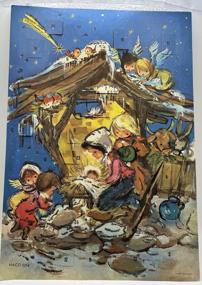 2 Haco Vintage Advent Calendars 0209 0254 Christmas Train and Nativity