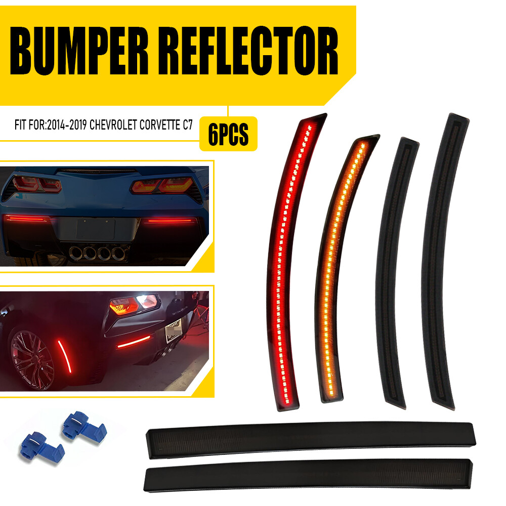 6PCS LED Side Marker Bumper Reflector Lights for 2014-2019 Chevy Corvette C7