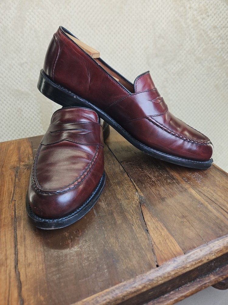 Allen Edmonds RANDOLPH Brown Leather Penny Loafers Dress Shoes 9.5 EEE NEW SOLES