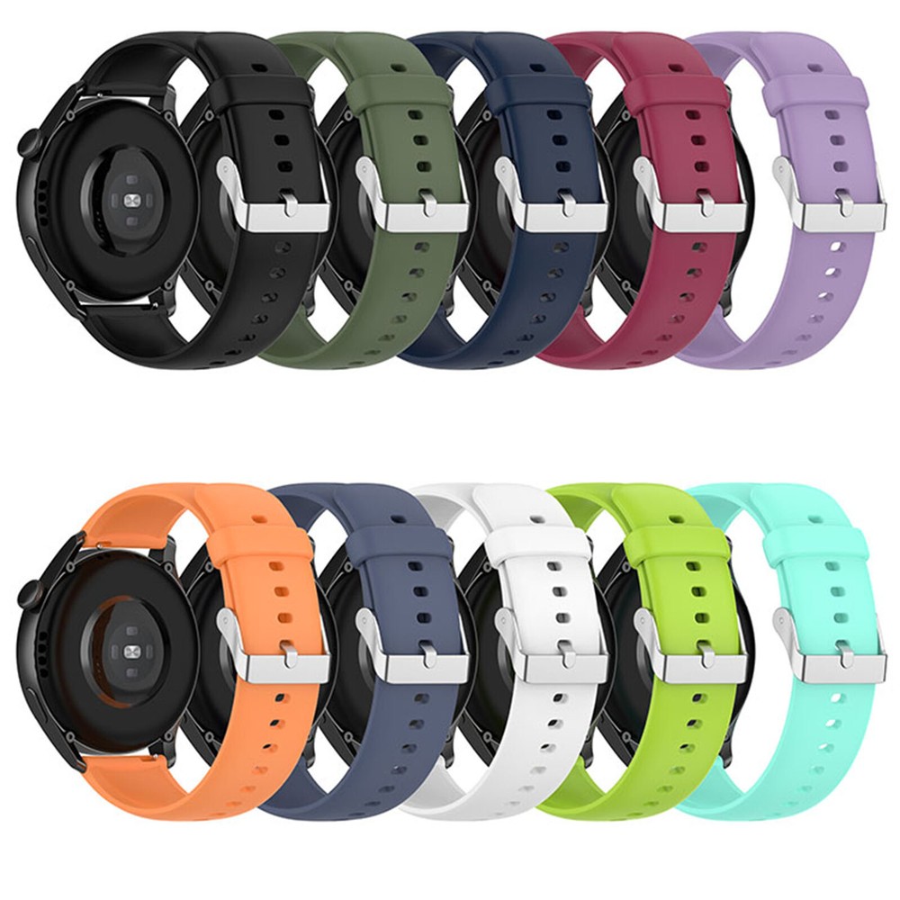 22MM Silicone Watch Strap Bands with Silver Buckle For Huawei Watch 4 Pro/3 Pro