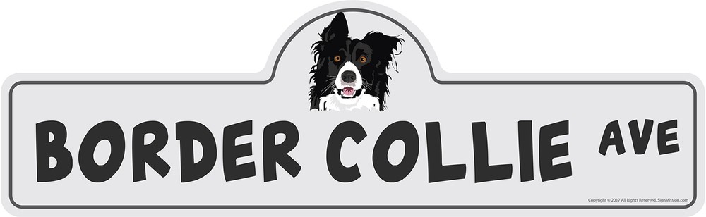 Border Collie Street Sign | Indoor/Outdoor | Dog Lover Funny Home Décor for G...