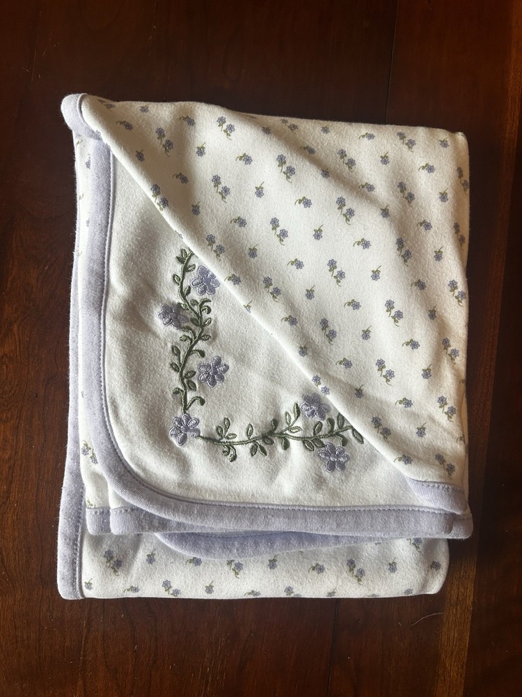 2000 Gymboree Ditsy Floral Purple Baby Blanket Y2K Vintage Rare HTF