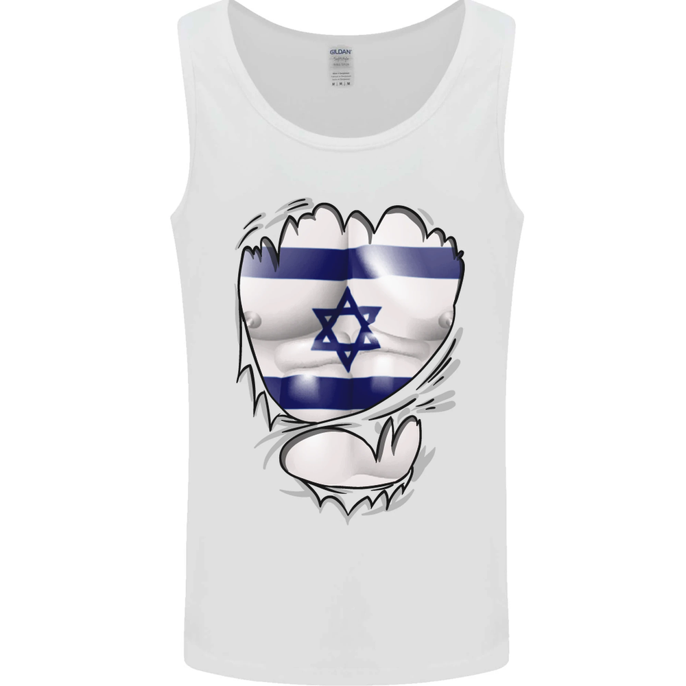 Gym The Israeli Flag Ripped Muscles Israel Mens Vest Tank Top