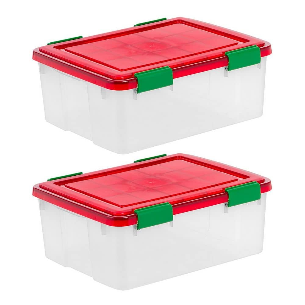 31 Qt Clear Holiday Storage Bin 2-Pack – 7.75 Gallon Organizer