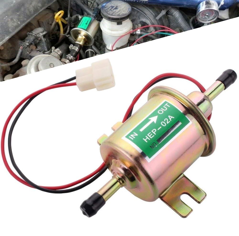 12V Inline Low Pressure Electric Fuel Pump HEP-02A Universal 2.5-4PSI Gas Diesel