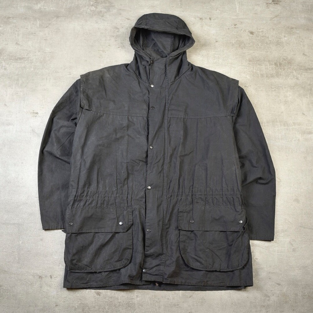 Barbour Durham Waxed Parka Jacket Blue